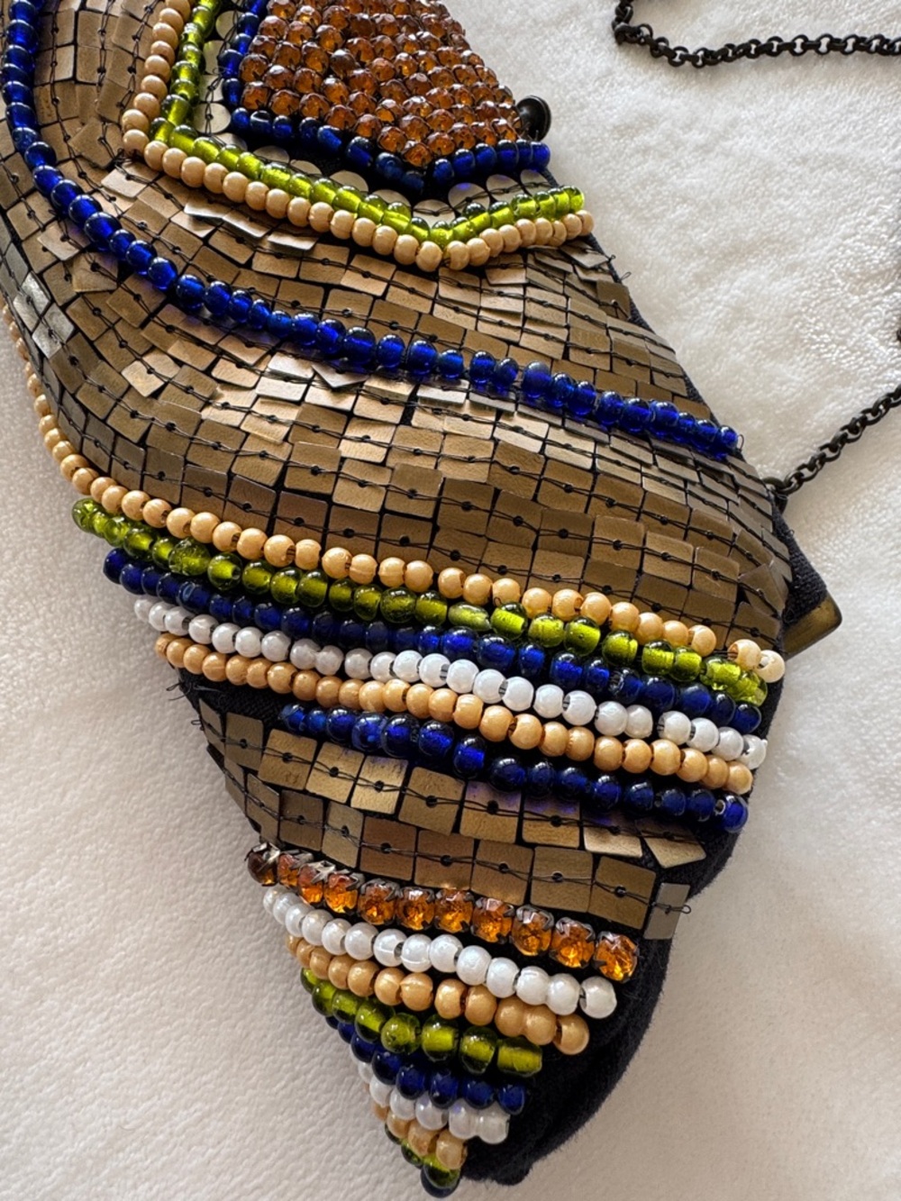 ARDEN B. Beaded Evening Clutch Bag in Copper/Gold and Multicolor